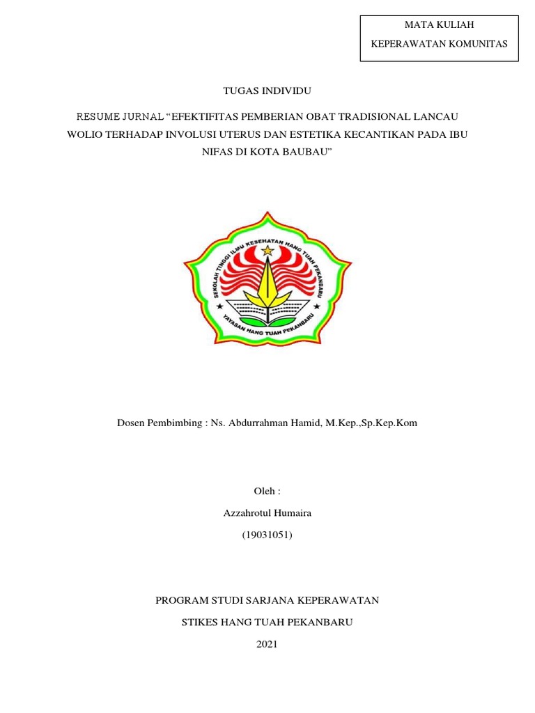 Lancau Wolio: Efek pada Ibu Nifas | PDF | Kesehatan Holistik