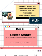 Different Models and Strategies of Teaching Anchored With The Technology Lesson 3: Assure Model