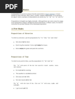 Rules of Preposition