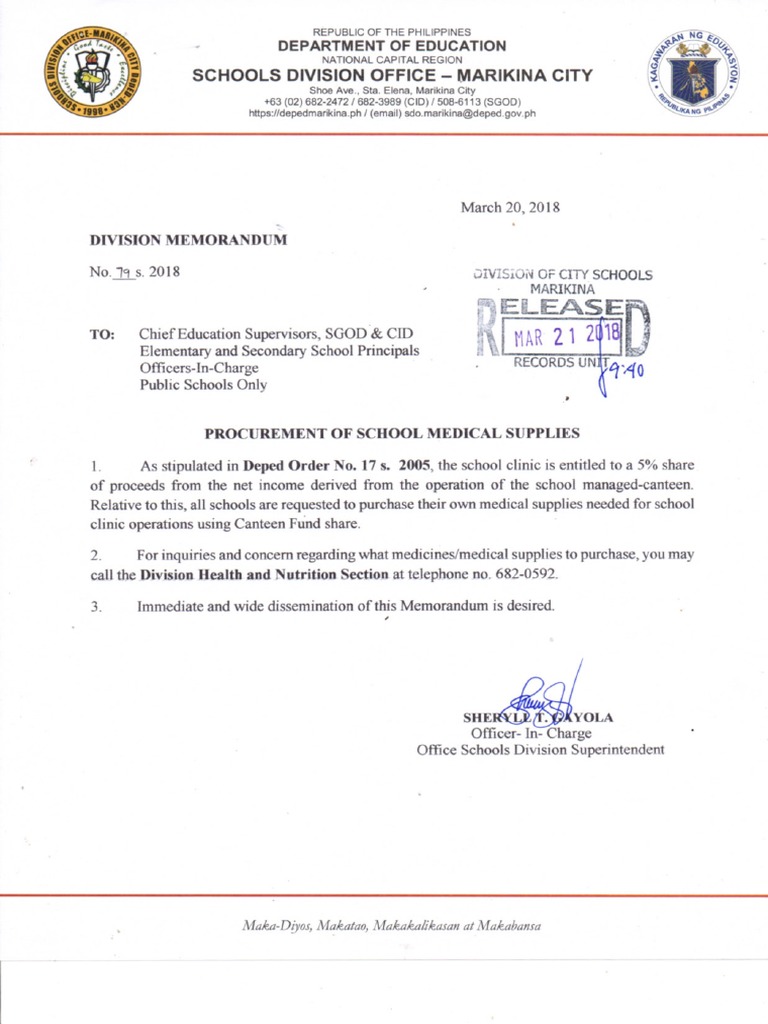 DepEd Order On Canteen Operations PDF