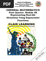 General Mathematics: First Quarter-Module 5B Representing Real-Life Situations Using Exponential Functions