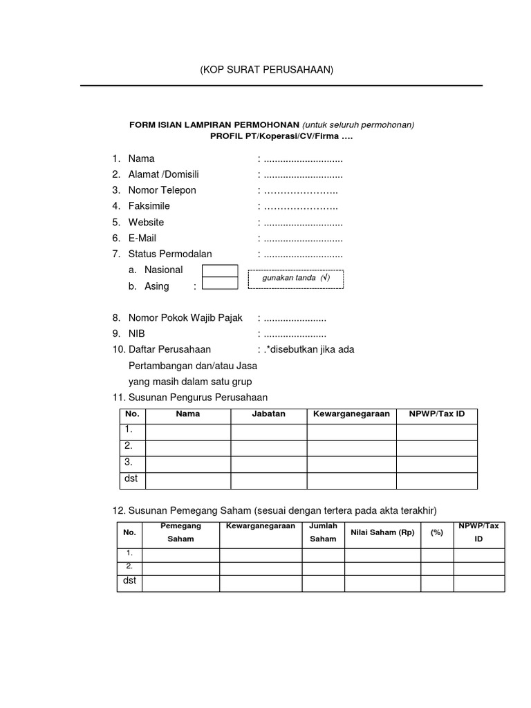 Format Surat IUP | PDF