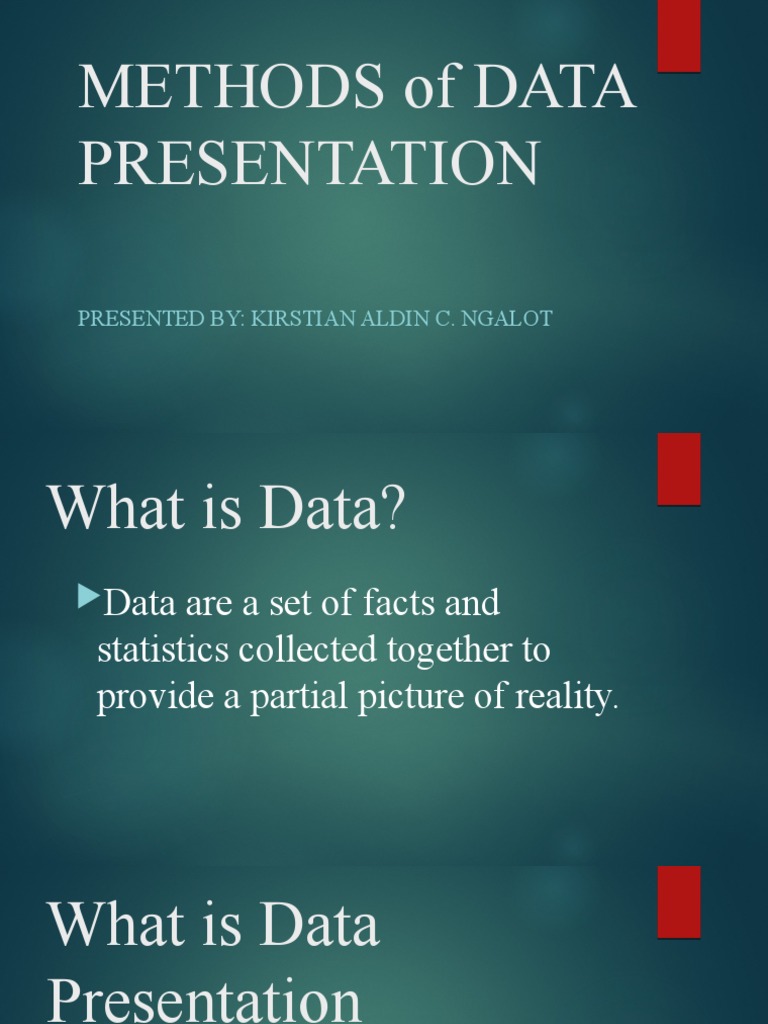 methods of data presentation pdf