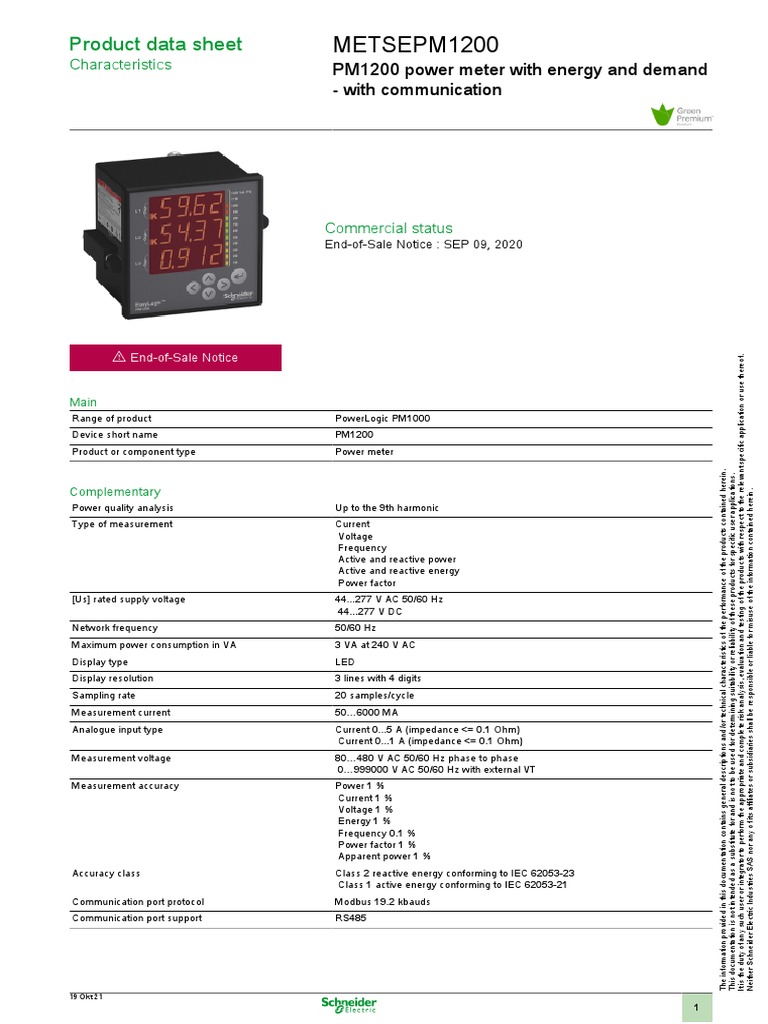 Power Meter PM1200 | PDF | Alternating Current | Electrical Impedance