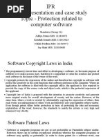 IPR ESE Presentation and Case Study Topic - Protection Related To Computer Software