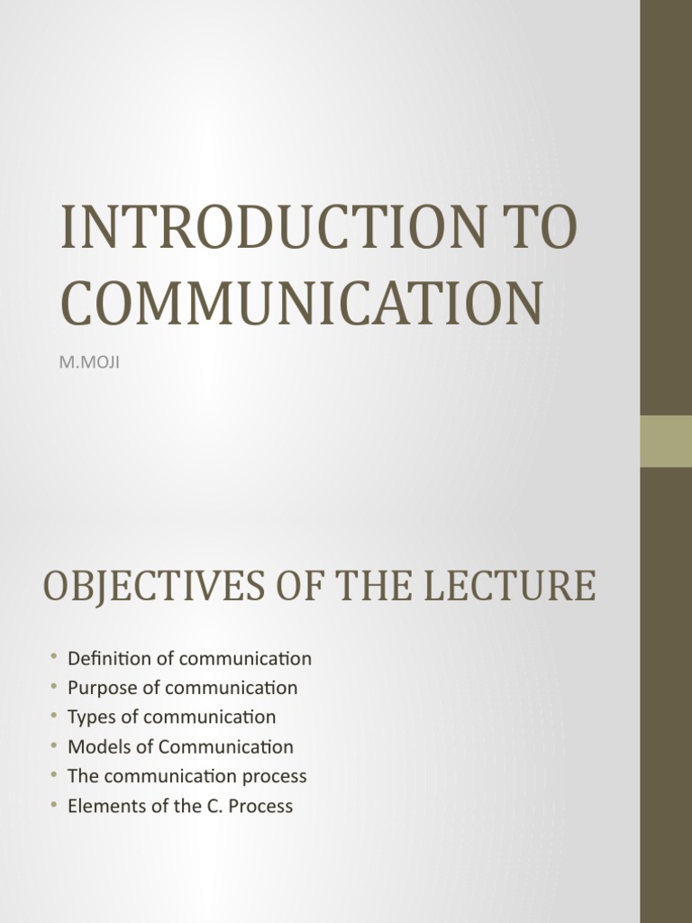 Introduction to Communication Basics | PDF | Communication | Human ...