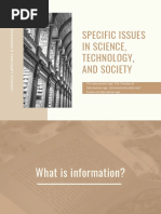 Specific Issues in Science, Technology, and Society