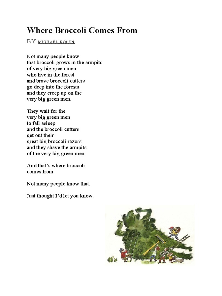 Where Broccoli Comes From by Michael Rosen | PDF