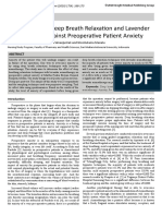 Effectiveness of Deep Breath Relaxation and Lavender Aromatherapy Against Preoperative Patent Anxiety