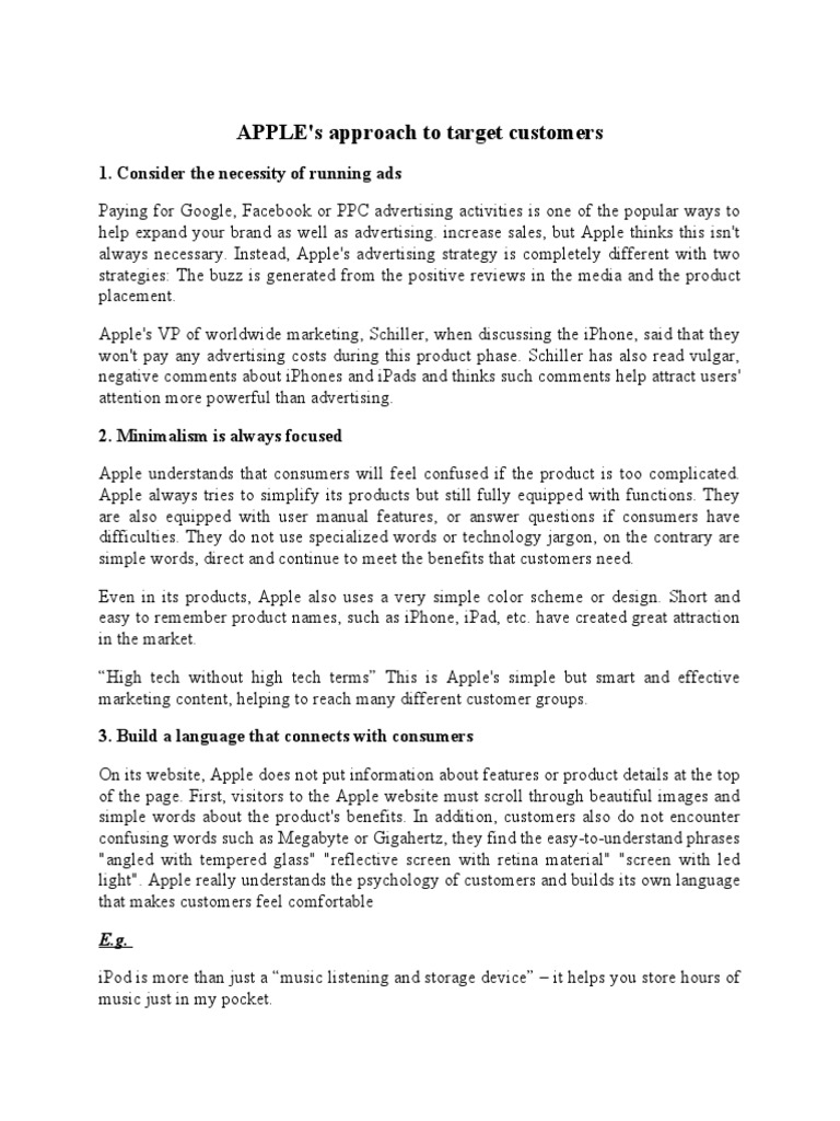 Apple's Diverse Target Audience Strategy | PDF | Apple Inc. | Advertising