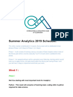 Schedule Summer Analytics 2019