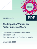 2020 UK The Impact of Values On Performance at Work January 2020