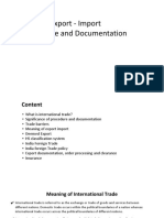 Export - Import Procedure and Documentation