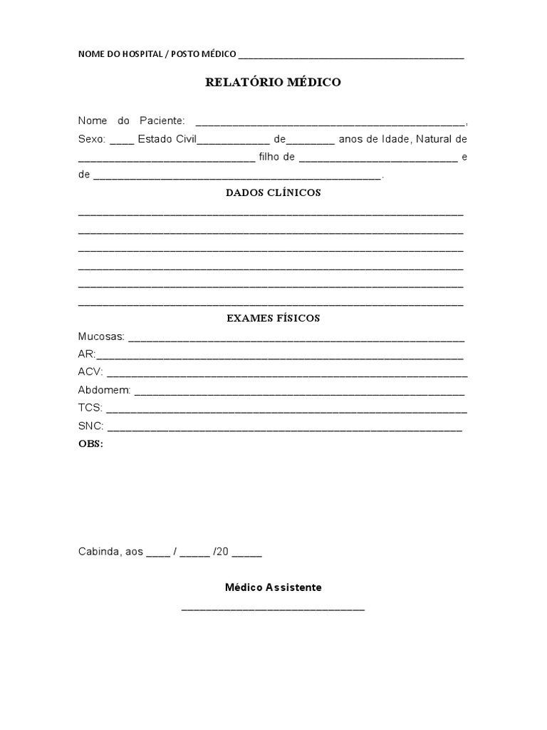 Relatório Médico de Paciente | PDF