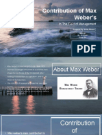 Contribution of Max Weber in The Field of Management
