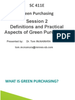 SC 411E Green Purchasing Session 2 Definitions and Practical Aspects of Green Purchasing