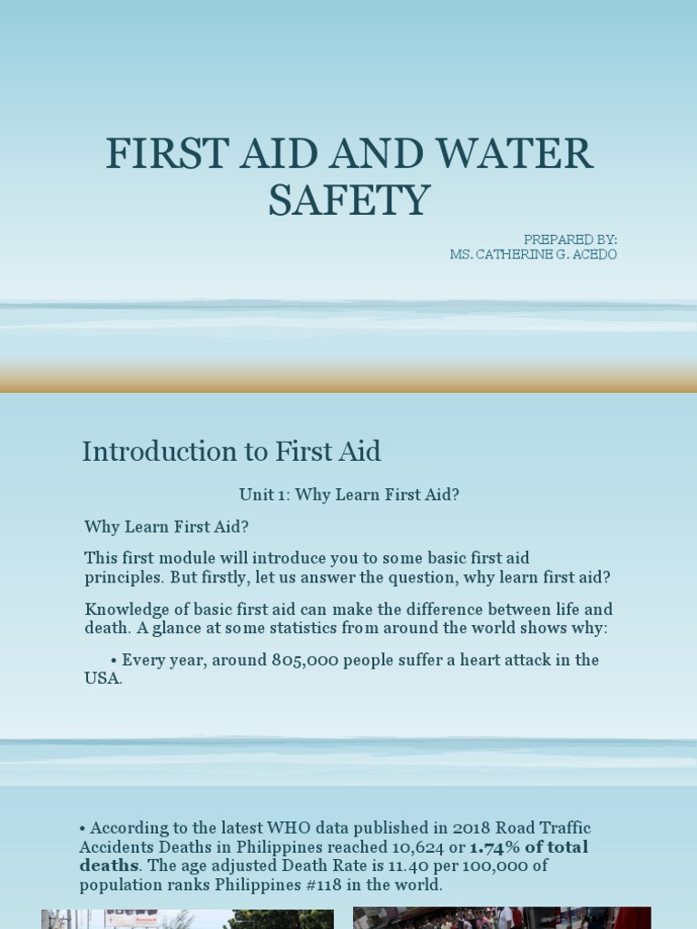First Aid and Water Safety PDF First Aid Cardiopulmonary Resuscitation