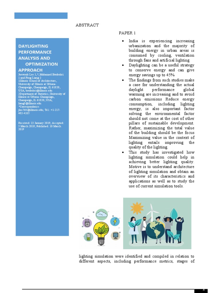 Daylighting Performance Analysis and Optimization Approach | PDF ...