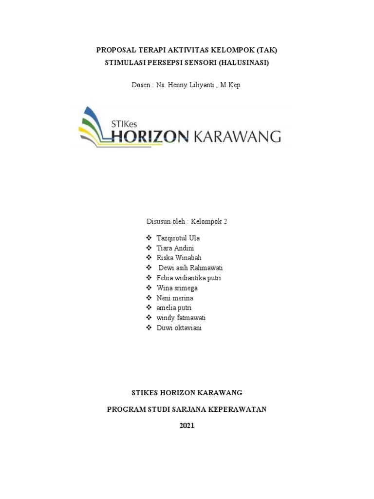Proposal Terapi Aktivitas Kelompok (Tak) Kelompok 2 | PDF
