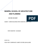 Manipal School of Architecture and Planning: Subject: Green Buildings First Semester-Mdes - 2021