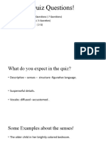 Quiz Questions!: - Multiple Choices Questions (7 Questions) - Vocabs Questions (5 Question) - Essay Questions (2 Q)