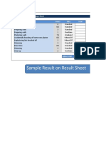 Sample Result On Result Sheet: Item Hours Rate Total