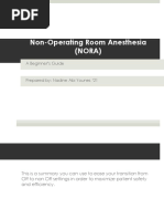 Non-Operating Room Anesthesia (NORA) : A Beginner's Guide