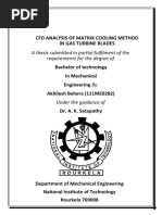 CFD Analysis of Matrix Cooling Method in Gas Turbine Blades
