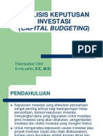 Analisis Keputusan Investasi (Capital Budgeting) : Disampaikan Oleh Ervita Safitri, S.E., M.Si