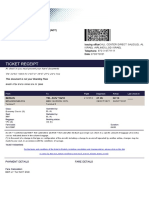 Ticket Receipt: Passenger: Booking Code: Ticket Number