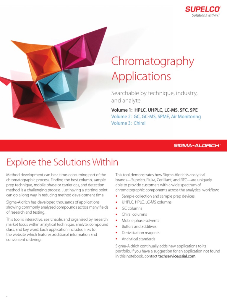 Chromatography Applications HPLC Supelco PDF High Performance Liquid Chromatography