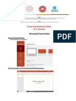 Zemas International College Ict Material: Microsoft Powerpoint