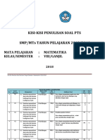 Kisi - Kisi MTK KLS Viii PTS 2018 (Kur. 13)