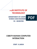 Peri Institute of Technology: Department of Computer Science and Engineering Vii - Semester