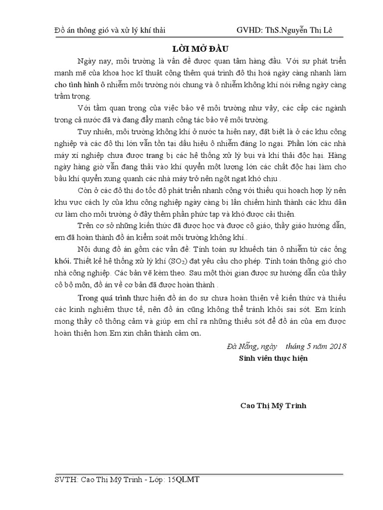 Thuyet Minh Do An Thong Gio | PDF