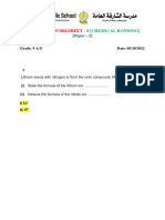 Chemical Bonding (Worksheet - 2) Answers