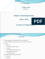 IO Systems Streams: Subject: Operating System Ibrar Afzal Lecturer IT Department
