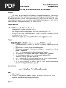 Module 3 Philippine History Spaces For Conflict and Controversies