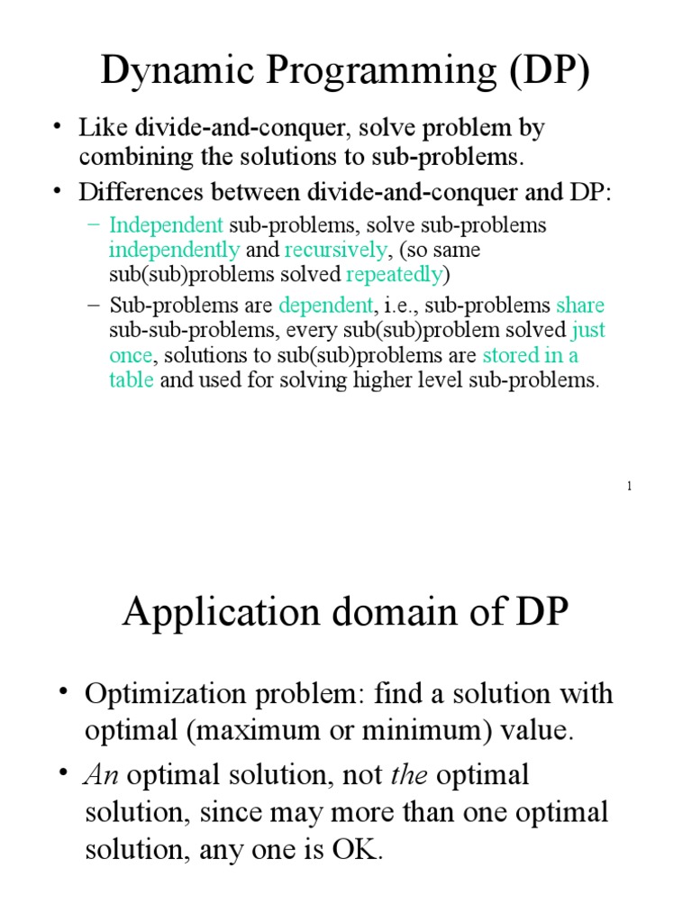 An Introduction to Dynamic Programming: Optimization Problems ...