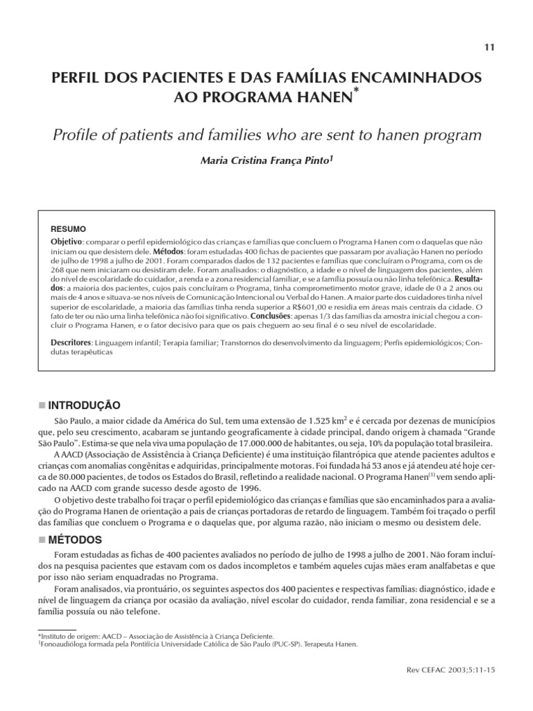 Artigo Metodo Hanen | PDF | São Paulo | Paralisia cerebral