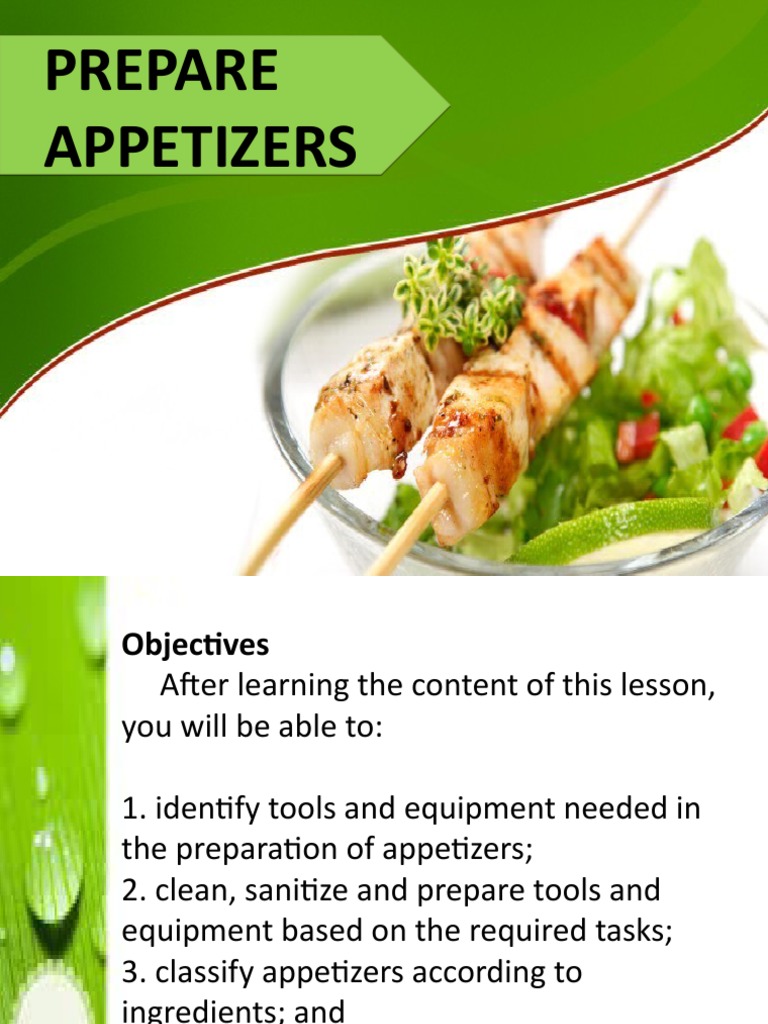 Essential Tools for Appetizer Prep | PDF | Hors D'oeuvre | Cooking