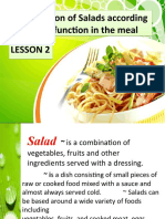 LESSON 2 CLass. of Salad Accordng To Its Function