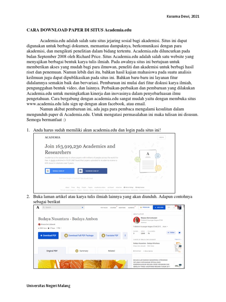 Cara Download Paper Di Situs Academia Pdf