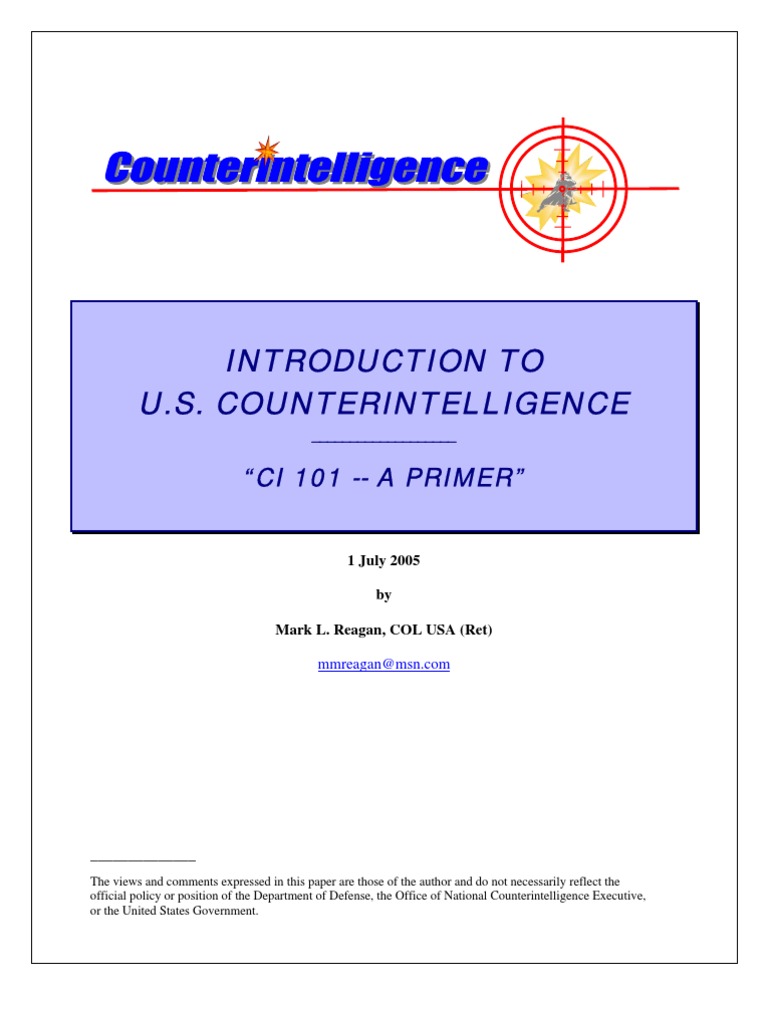 U.S. Counterintelligence Overview | PDF | Counterintelligence | Espionage