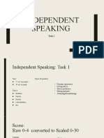 Speaking Task 1: Independent Speaking Practice