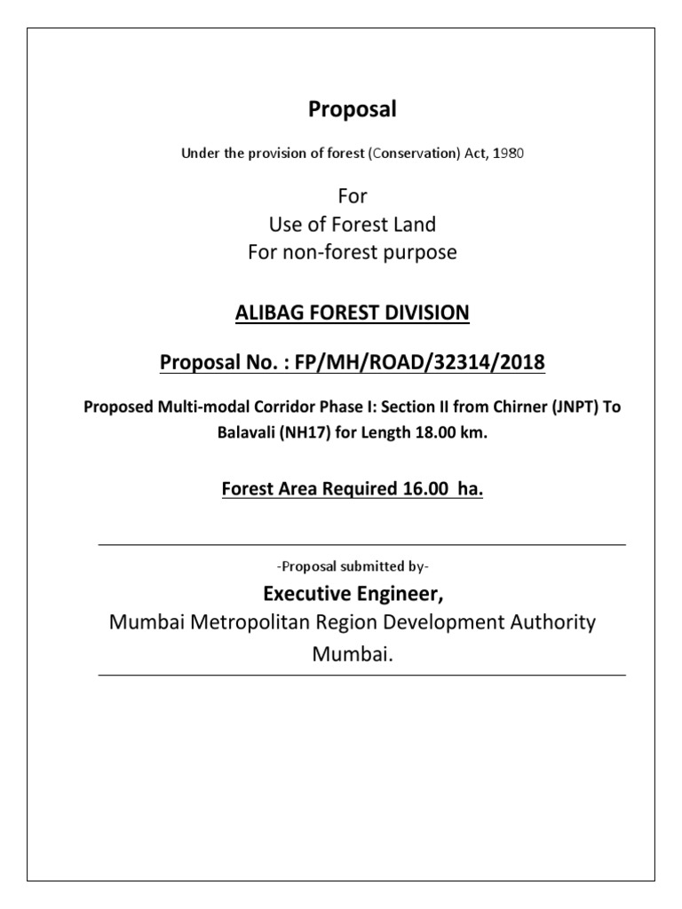 For Use of Forest Land For NonForest Purpose Proposal Download Free PDF Deforestation