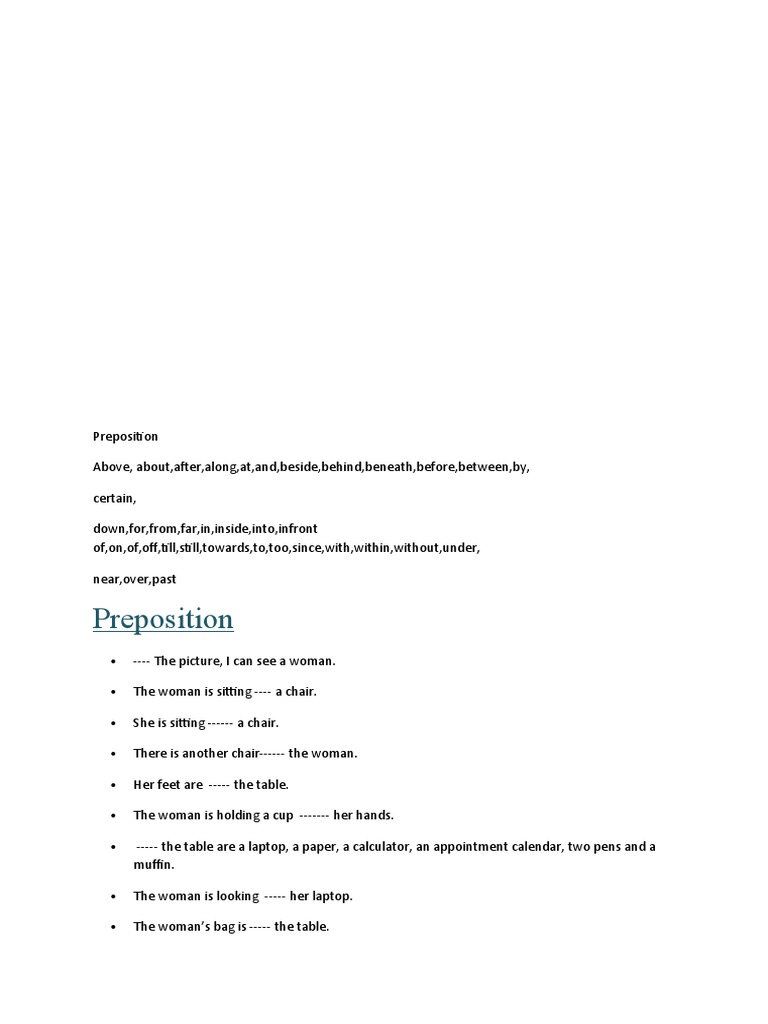 Prepositions Usage Examples and Exercises | PDF