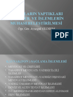 Bankalarin Yaptiklari İşlemler Ve İşlemlerin Muhasebeleştirilmesi