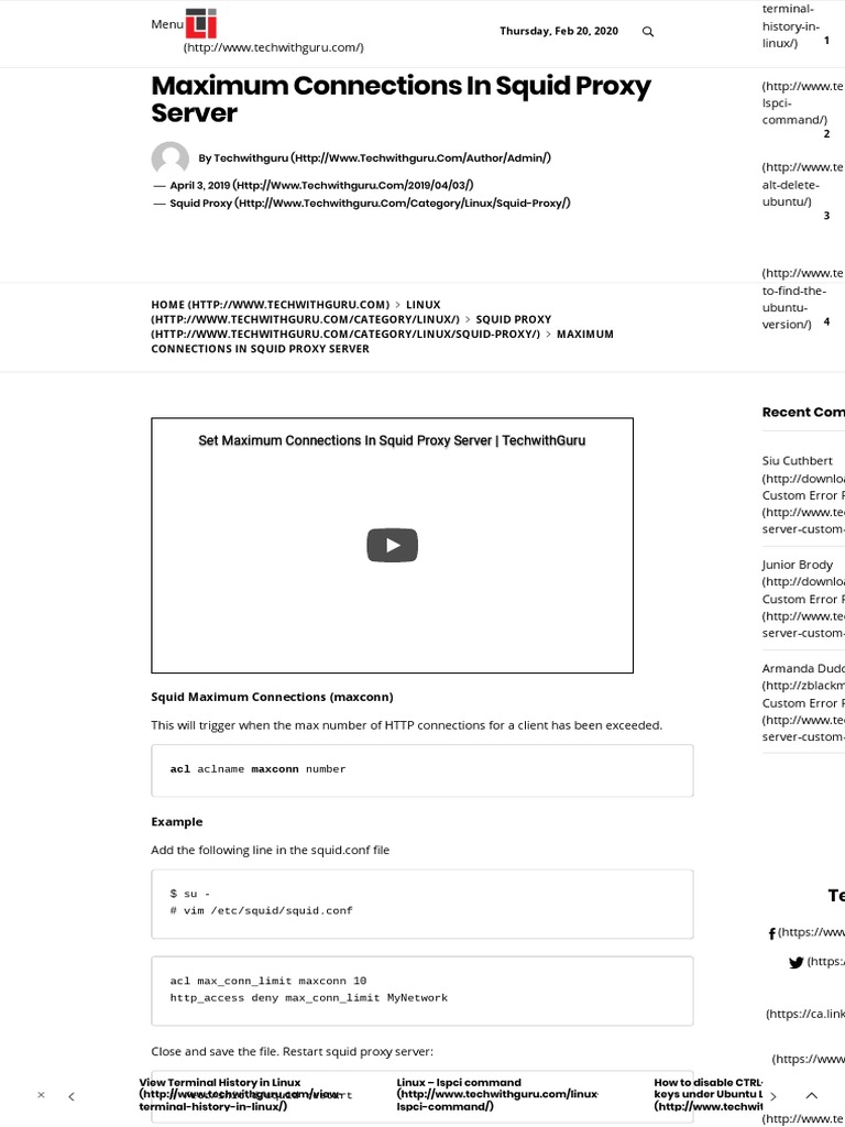 Set Max Connections in Squid Proxy | PDF | Proxy Server | Internet & Web