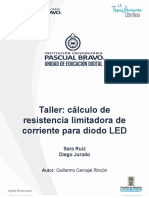 Taller - cálculo de resistencia  limitadora de corriente para diodo LED-sara ruiz 